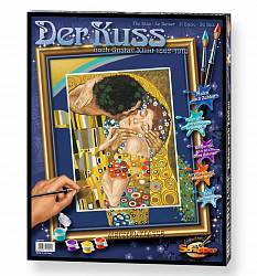 Раскраска по номерам - Поцелуй, художник Гюстав Климт, 40 х 50 см (Schipper, 9130301) - миниатюра