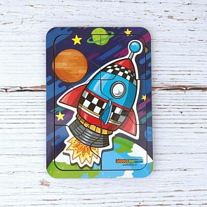 Пазл деревянный, 6 деталей (Woodland, 012206)