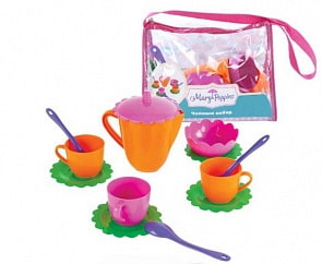 Чайный набор – Цветок, 13 предметов, в сумочке (Mary Poppins, 39326)