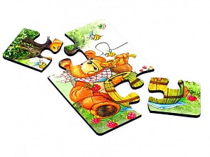 Пазл мини - Медвежонок и мед, 6 деталей (Тимбергрупп, IG0042)