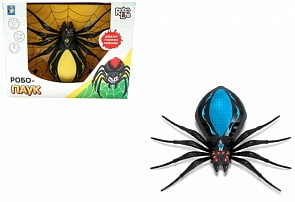 Интерактивная игрушка - Робо-паук, черно-синий, свет, звук, движение (1Toy, Т16715)