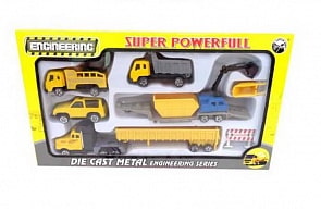Набор металлических машинок – Строительная техника, 7 предметов (Junfa, BA-60172A)