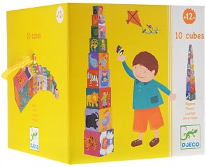 Кубики-пирамида - Забавные кубики, 10 штук (Djeco, 08503k)