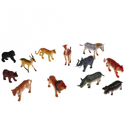 Набор – Рассказы о животных, 12-и фигурок диких животных, 10 см  