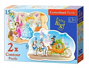 Пазл Золушка, 2 по 9 и 15 элементов (Castorland, B-020027)