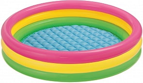 Бассейн детский надувной круглый – Радуга, 3 кольца (Intex, 57422sim)