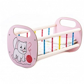 Кроватка для кукол деревянная, малая (Деревянные игрушки – Владимир, РК-МАЛ)