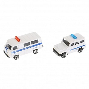 Набор из 2-х металлических моделей – УАЗ Полиция (Технопарк, SB-15-08-BLС)