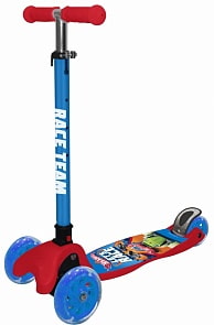 Самокат трехколесный серия Hot Wheels, PU колеса со светом, регулируемый складной руль (1Toy, Т14761)