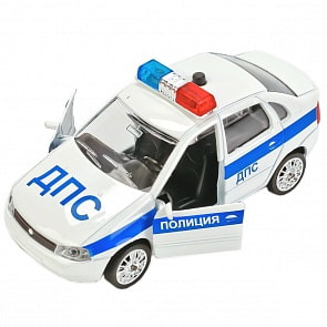 Инерционная модель Lada Kalina ДПС, свет, звук (Технопарк, CT-1049WB-10)