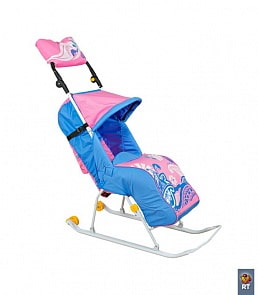 Санки-коляска трансформер Люкс «Зимняя Сказка» с колесиками и муфтой (RT, 3988RT)