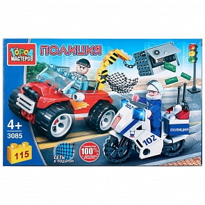Конструктор - Ограбление на машине, с фигурками, 115 деталей (Город мастеров, 3085-KK)