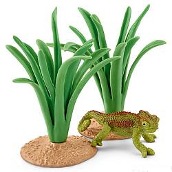 Набор фигурок - Хамелеон в камышах (Schleich, 42324k) - миниатюра
