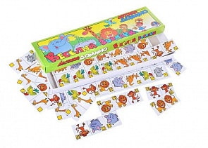 Домино – Веселый зоопарк, 28 элементов (Десятое королевство, 00149ДК)