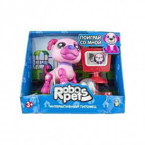 Игрушка со звуковыми эффектами - Озорной щенок, розовый (1Toy, Т16937)