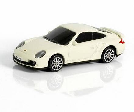 Машина металлическая Porsche 911 Turbo, 1:64, 2 цвета - белый, красный 