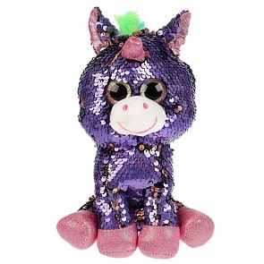 Игрушка мягкая - Единорог из пайеток, 21 см (Мульти-пульти, EJ9413C-2NS)