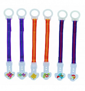 Клипса-держатель для соски-пустышки, 6 расцветок (Nuby, PLBERN/5913)