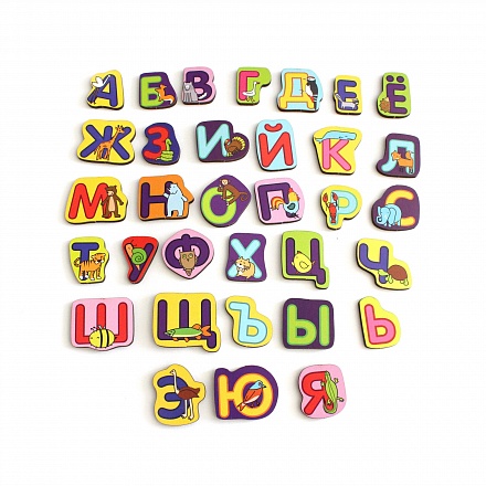 Буквы на магнитах - Алфавит - Звери 