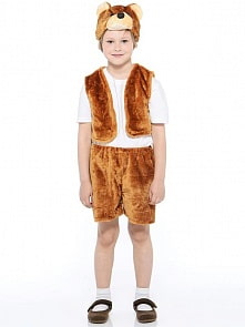 Костюм карнавальный детский – Медведь бурый, мех, размер 28 (Батик, 118-28)