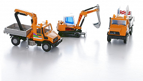 Игровой набор машинок Строительная техника, 3 предмета (Welly, 99610-3В)