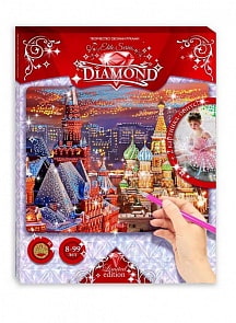 Мозаика Elite Series Diamond Красная площадь + Балеринки с котёнком (Лапландия, 71625б)