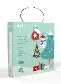 Набор из 3-х глиняных фигурок - Новогоднее украшение (Arti, Г000723)
