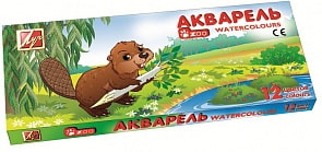 Акварель – Зоо, 12 цветов, без кисти (Луч, 19С1247-08)