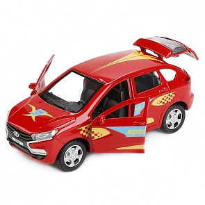 Металлическая инерционная машина – LADA XRAY SPORT, 12 см, открывающиеся двери и багажник (Технопарк, XRAY-SPORTsim)