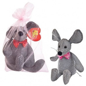 Мягкая игрушка - Мышка блестящая, 16 см (ABtoys, M2095)