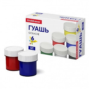 Гуашь ErichKrause® – Basic, 6 цветов по 17 мл (ErichKrause, 50543ЕК)