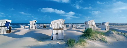 Пазл панорамный - Пляжные корзинки на Зюлте, 1000 деталей 