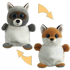 Мягкая игрушка из серии Перевертыши - Лиса/Енот, 16 см (ABtoys, M5029)