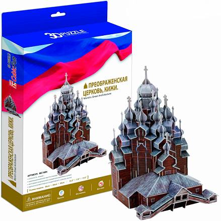 3D пазл из пенокартона – Преображенская церковь, Кижи Россия, 126 деталей 