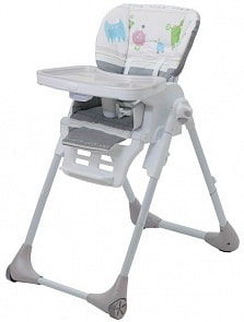 Стульчик для кормления Polini Classic Монстрики, серый (Polini, 0001342)