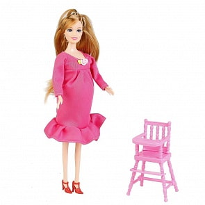 Кукла беременная со съемным животом, ребенком и аксессуарами, 29 см (Shantou, B1583201)