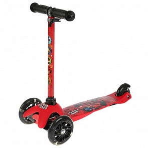 Трехколесный самокат - Леди баг, управление наклоном, светящиеся колеса 12 и 8 см (MINI203-LBG-2)