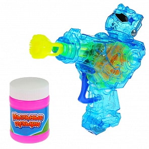 Пистолет для пускания мыльных пузырей - Робот, 50 мл, со светом на блистере (Играем вместе, BB918A)