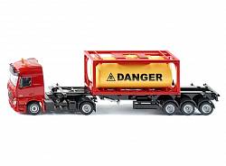 Грузовик Mercedes-Benz Arocs с танк контейнером (Siku, 3922k) - миниатюра