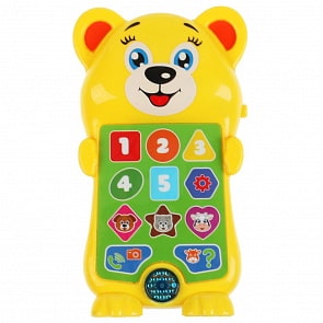 Музыкальный телефон Весёлый мишка Кукутики 50 стихов загадок песен со светом (Умка, HT895-R)