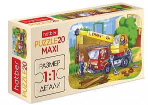 Пазлы Maxi 20 элементов – Автокран Силач (Hatber, 20ПЗ5-09341)