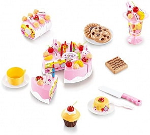 Помогаю Маме. Торт фруктовый – Клубничный с аксессуарами, 75 предметов (ABtoys, PT-01229)