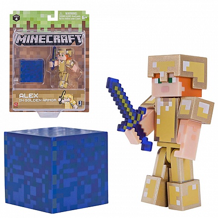 Фигурка из серии Minecraft - Alex in Gold Armor, 8 см. 