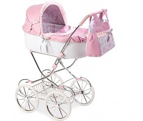 Коляска-люлька для кукол Arias Valentina с сумкой, металлический каркас и эко-кожа (Arias, Т13757)