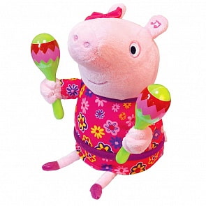 Мягкая игрушка ™Peppa - Пеппа с маракасами, 30 см, звук, (Росмэн, 33757ros)