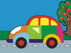 Деревянный пазл в рамке – Машина (Wooden Toys, DE14)