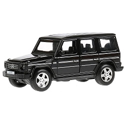 Машина металлическая Mercedes-Benz G-Class 12 см., открываются двери, инерционная, цвет - черный (Технопарк, G-СLASS-BE) - миниатюра