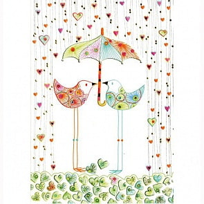 Открытка – Две птички под зонтиком (Turnowsky, MO5809k)