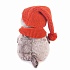 Мягкая игрушка – Басик в вязаной шапке и шарфе, 19 см  - миниатюра №1