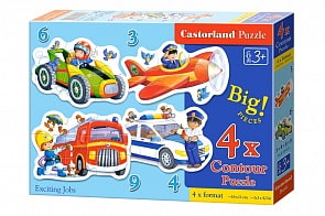 Пазл Профессии, 4 по 3/4/6/9 элементов (Castorland, B-005055)